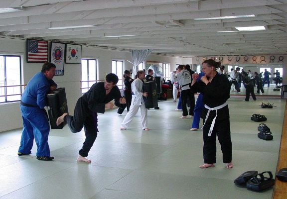 Working Thai Pads and kicks on shields 